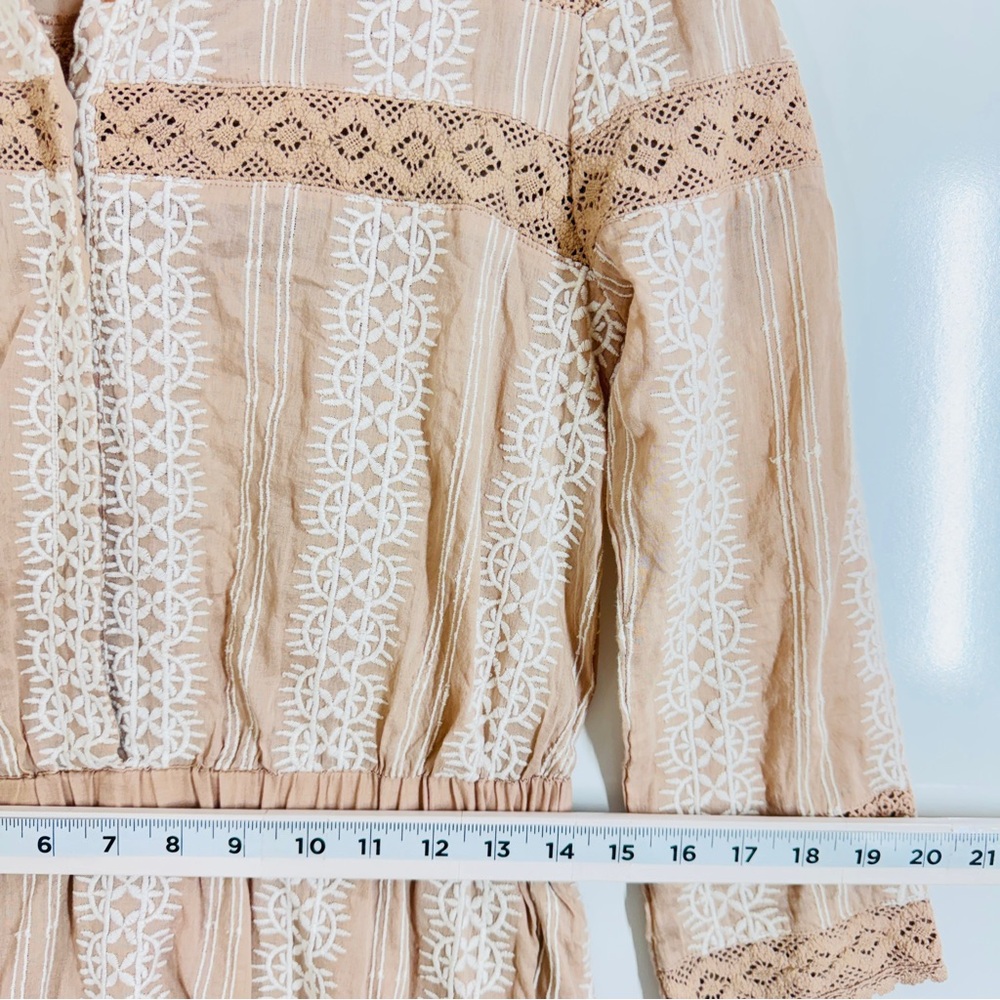 Revolve Tularosa Dakota Mini Dress Ivory Tan Stripe Boho S - Picture 9 of 13